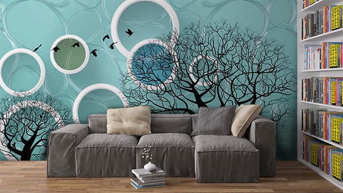 Ring Mattress Floral shown in a room