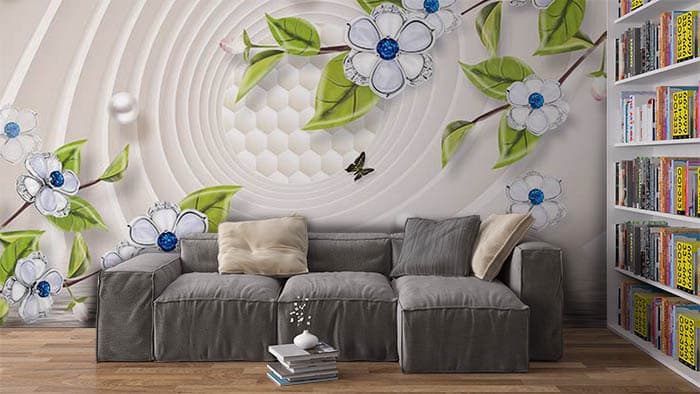 Pearl Florals shown in a room