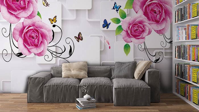 Rosy Shelves shown in a room