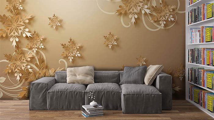 Gold Flakes shown in a room