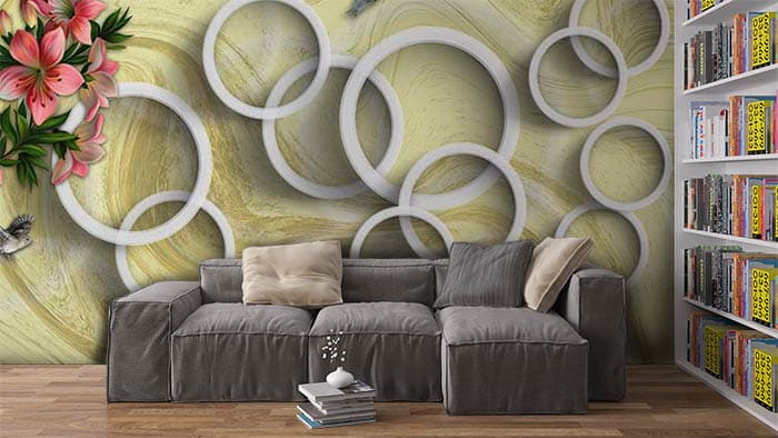 Conjoined RIngs shown in a room
