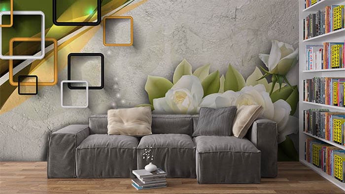 Green Shelves shown in a room