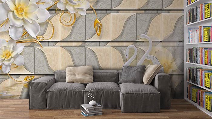 Walls of Florals shown in a room