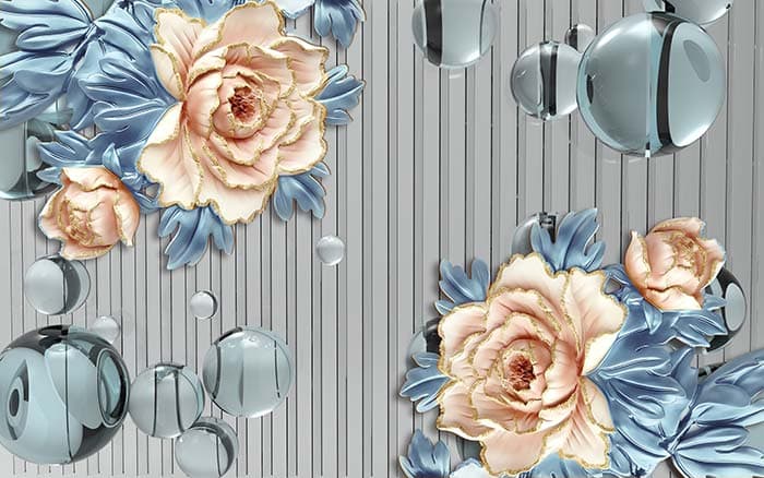 Bubbles and Mirrors pattern detail