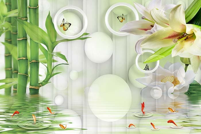 Butterfly Rings Decorative Pattern Wallpaper pattern detail