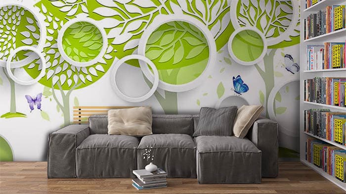 green Rings shown in a room