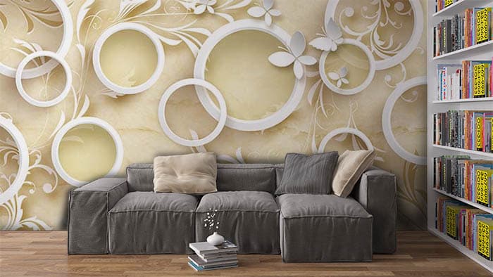 Teal Rings shown in a room