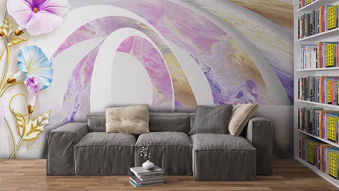 Floral Arch shown in a room