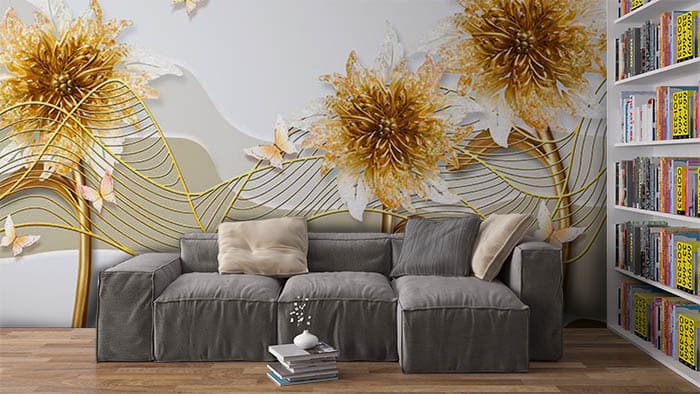 Golden Petals shown in a room