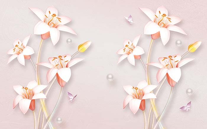 Peach Florets pattern detail