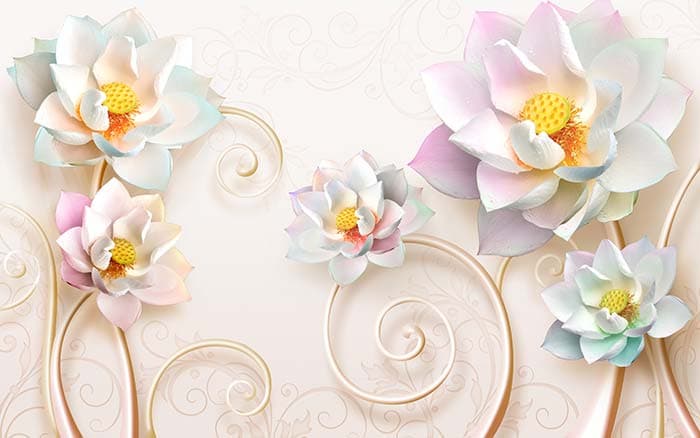 Colorful Floral Bliss Wallpaper Mural pattern detail