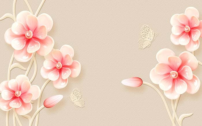 Peach Floral pattern detail