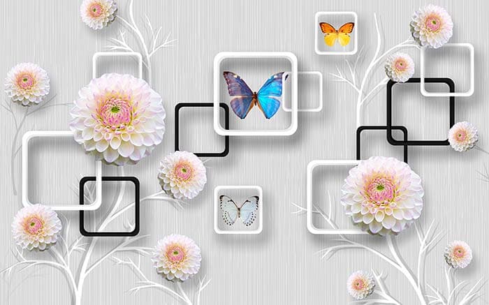 Dreamy Butterfly Pattern Art Wall Mural Wallpaper pattern detail