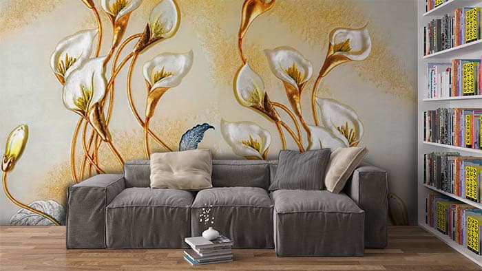 Golden Glass FLoral shown in a room