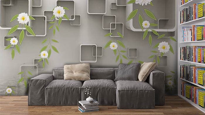 Ceils n Flowers shown in a room