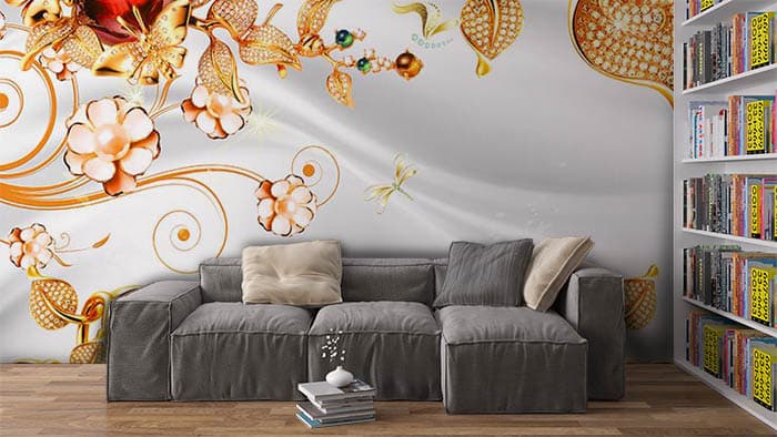 Floral pearl shown in a room