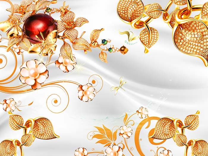 Floral pearl pattern detail