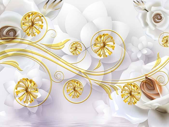 Floral Gold Leaf pattern detail