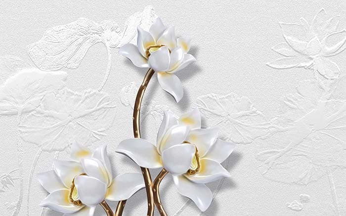Elegant White Floral Pattern wallpaper mural pattern detail