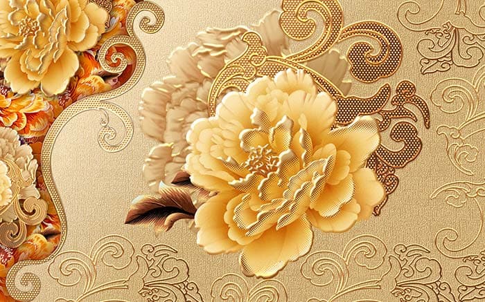 Golden Blossom pattern detail