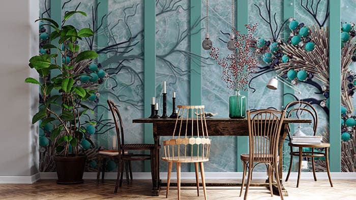 Green Bars shown in a room