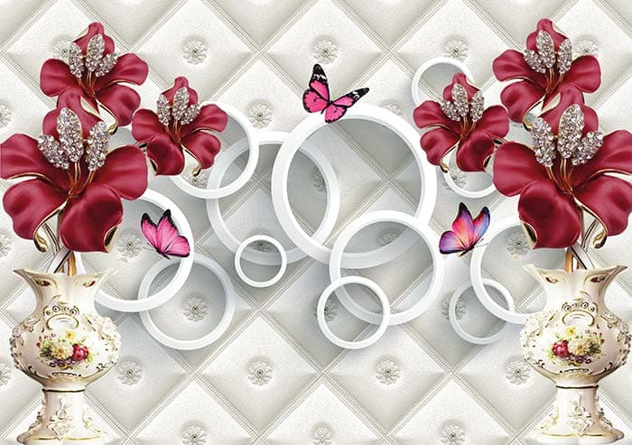 Rings behind Flowers pattern detail