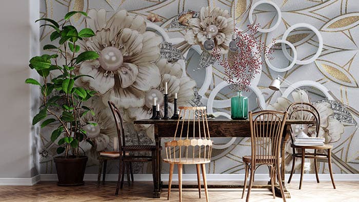 Flowers on Rings shown in a room
