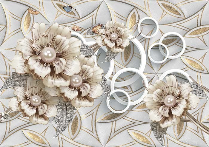 Flowers on Rings pattern detail