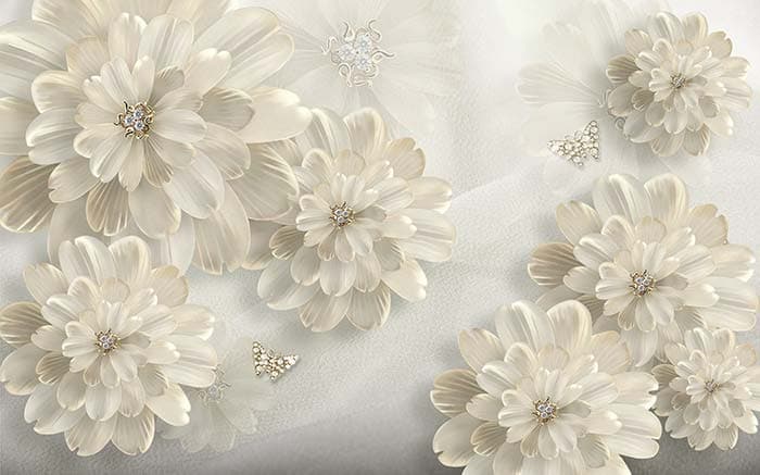 White Floral pattern detail