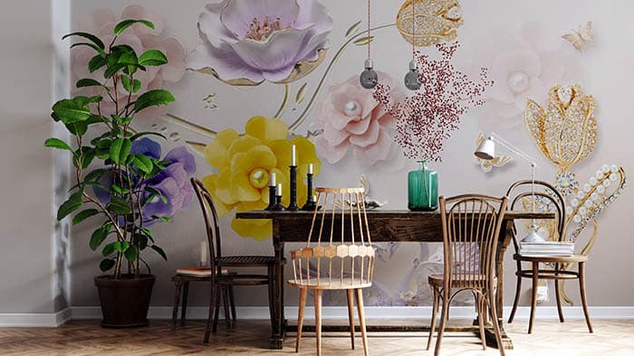Pearl O FLowers shown in a room