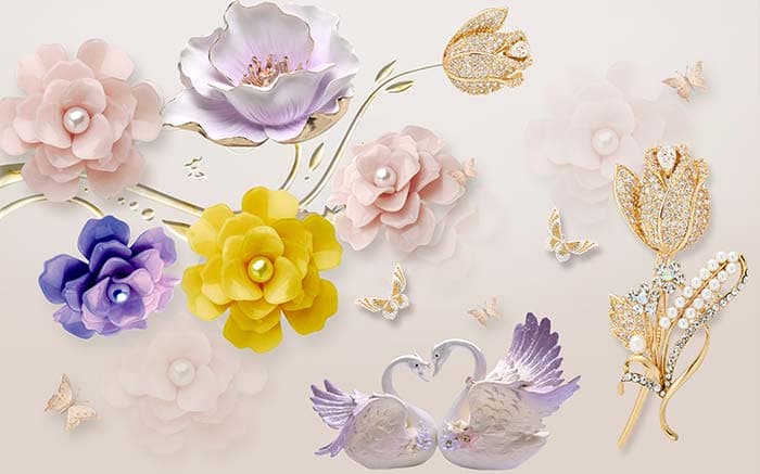 Pearl O FLowers pattern detail
