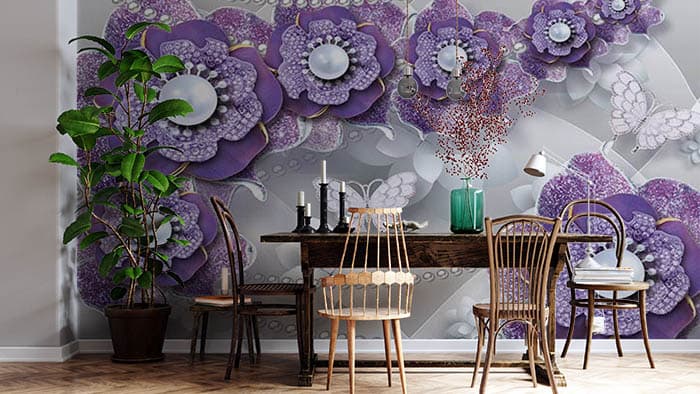 Violet Pearls shown in a room