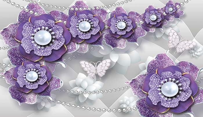Violet Pearls pattern detail