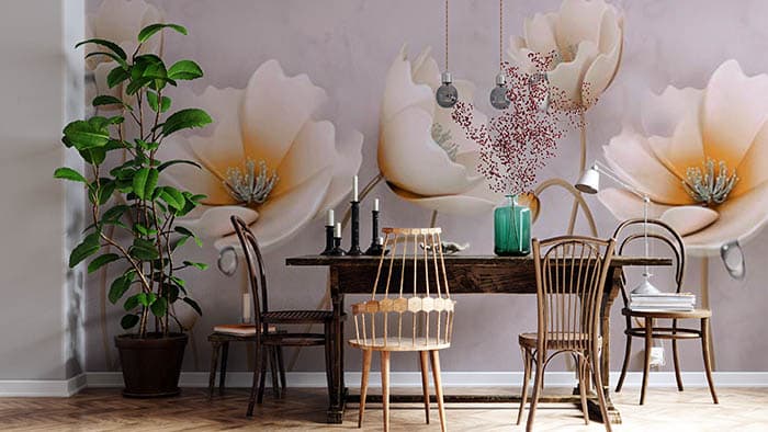 Peach Blossom shown in a room