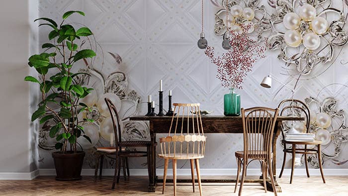 Pearl Floral shown in a room