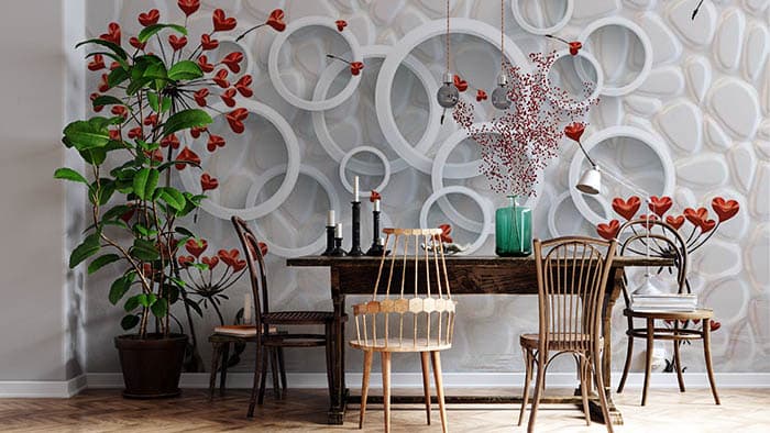 Rings on a Wall shown in a room