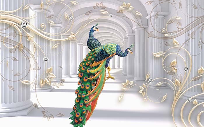 Peacock Hallway pattern detail