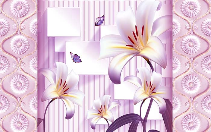 Lilac Lilies pattern detail