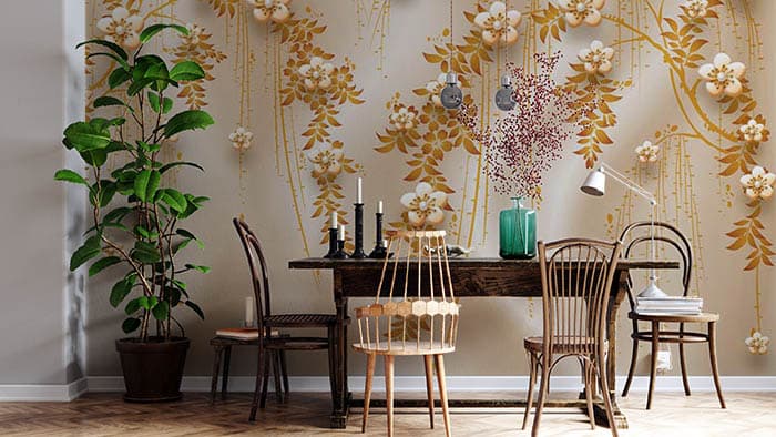 Golden Branches shown in a room