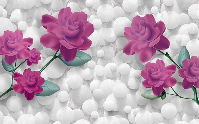 Mauve Roses Wallpaper for Wall pattern detail