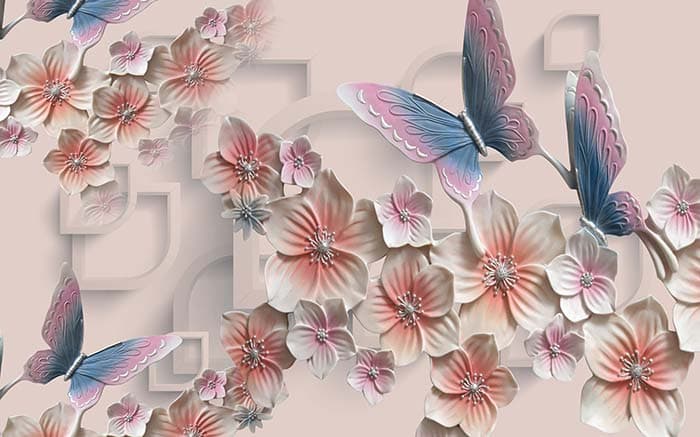 Elegant Big Butterflies Wall Art Design wallpaper pattern detail