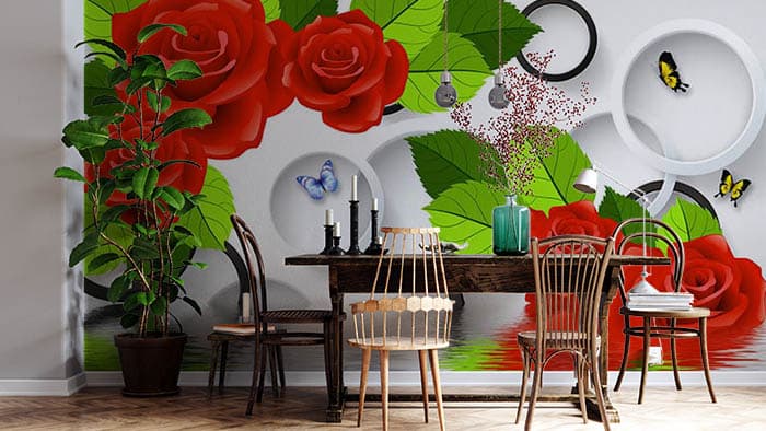 Roses in Water shown in a room