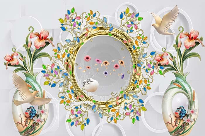 Flowers on a Mirror pattern detail