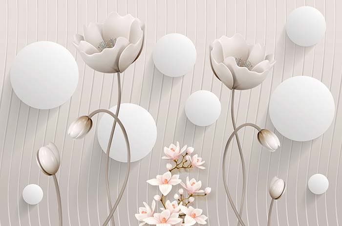 White Balls and Petals pattern detail