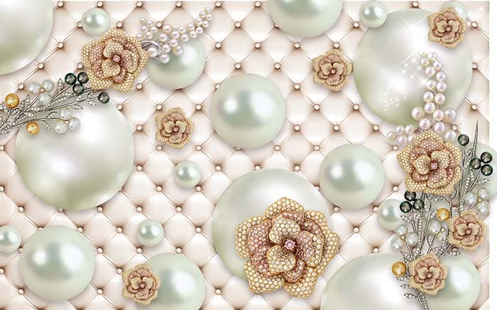 Roses on Pearls pattern detail