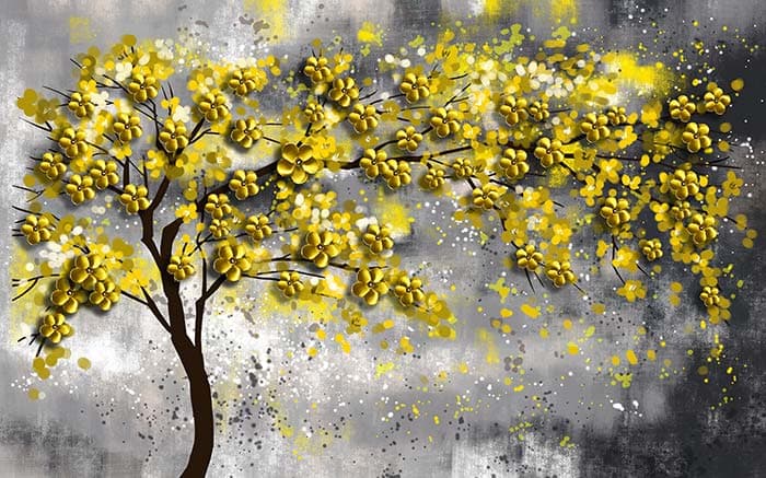 Dreamy Yellow Blossoms Background Wallpaper pattern detail