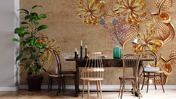 Shimmery Leaves shown in a room