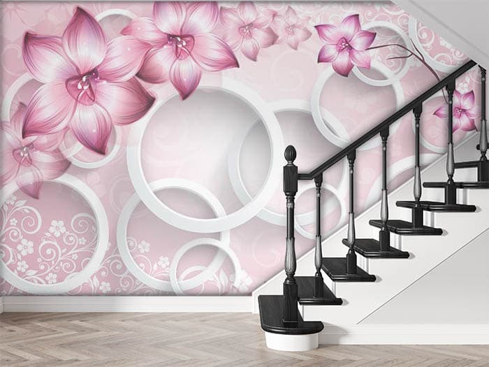 Premium Rosy Pink Wall Design Wallpaper shown in a room