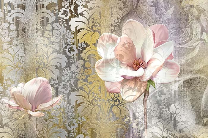 Peachy Petals pattern detail