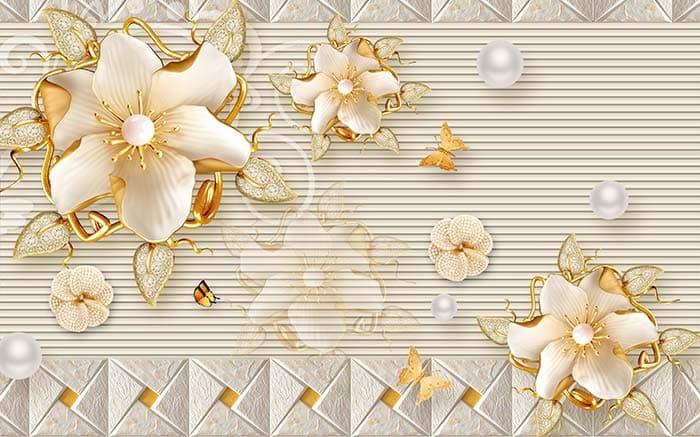 Pearls and Blossoms pattern detail